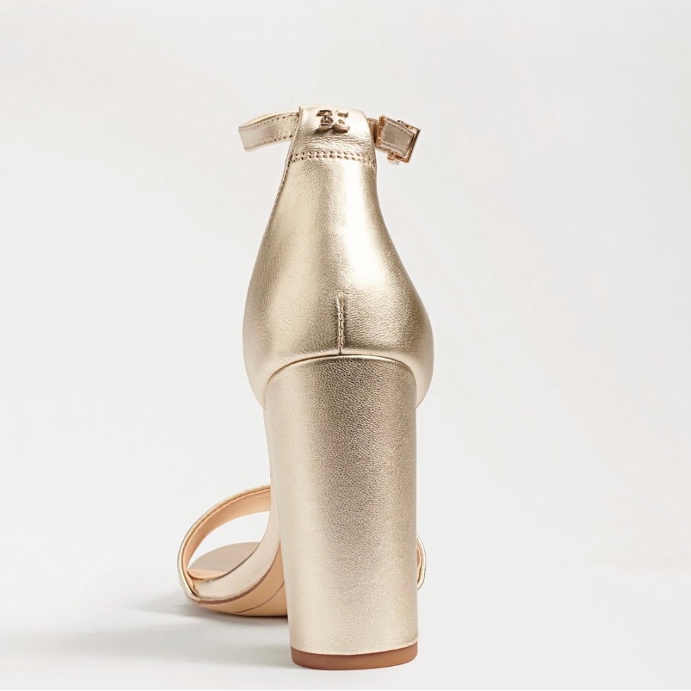 Sam Edelman, Yaro Block Heel Sandal, Gold Leather. Brand New, Never Worn! - Picture 6 of 8